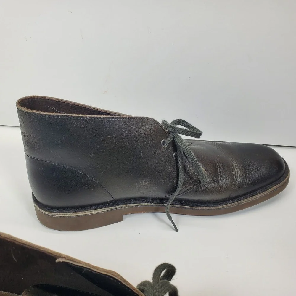 Clarks Men's Chukka Boots Size 12M Bushacre 2 Black Leather‎ Ankle Lace Up 15522